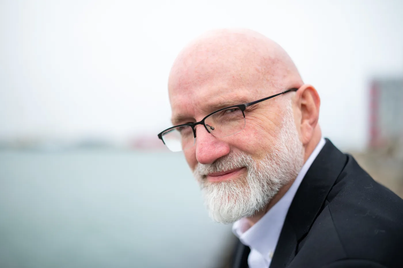 Gísli Rafn Ólafsson by the harbor